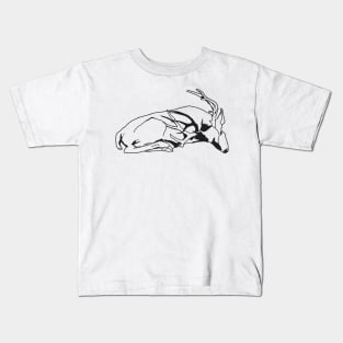 Wild mule deer sleeping Kids T-Shirt